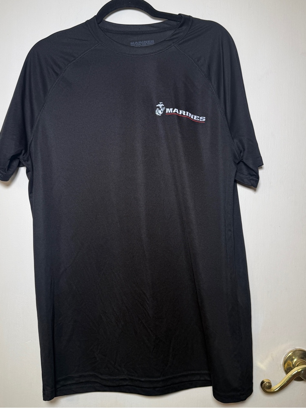 US Marines Black Logo Tee Pain is Weakness Leaving the Body Mens Large Dri Fit - Picture 1 of 6